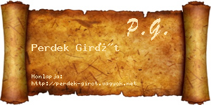 Perdek Girót névjegykártya